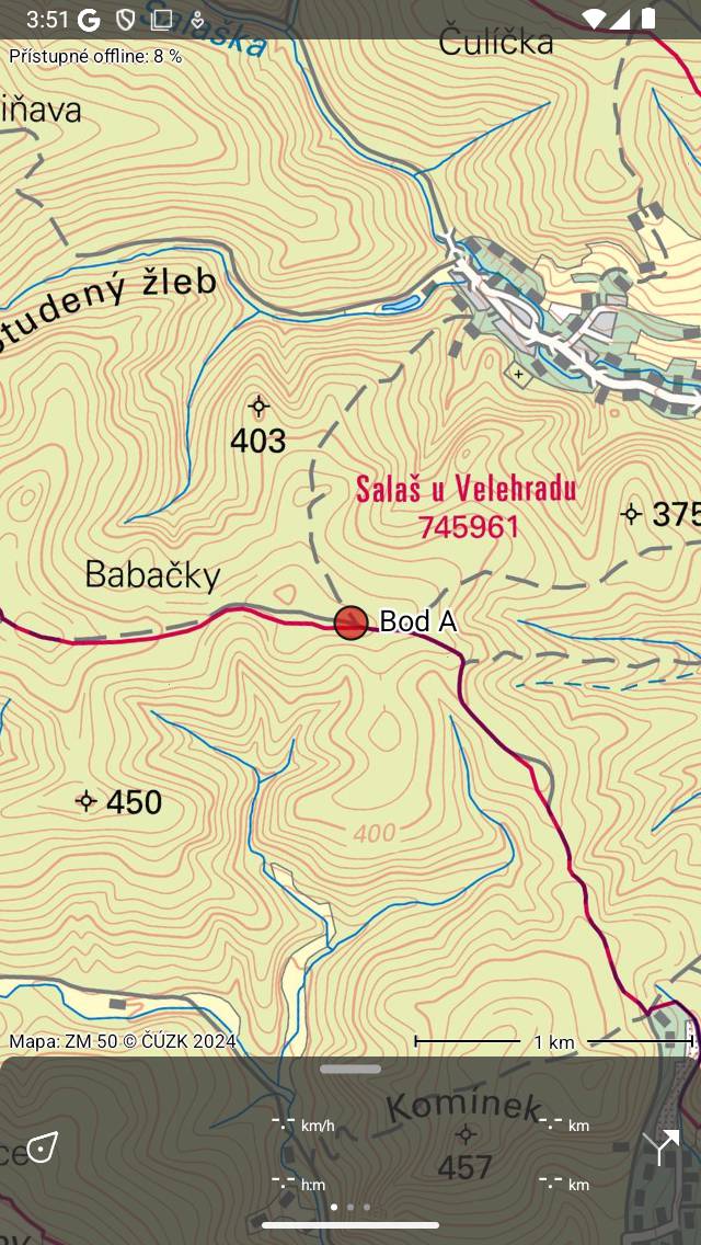 Načítání traťových bodů Topo GPS