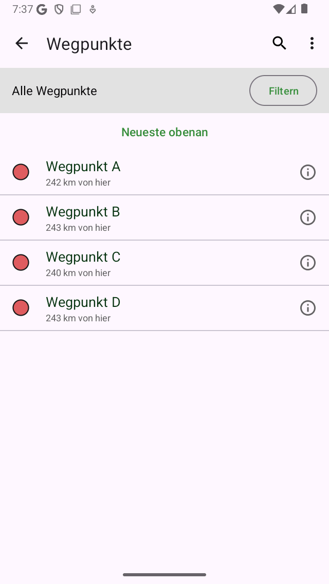 Laden von Wegpunkten Topo GPS