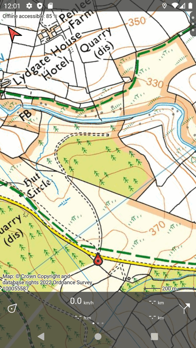 Rotated map Topo GPS