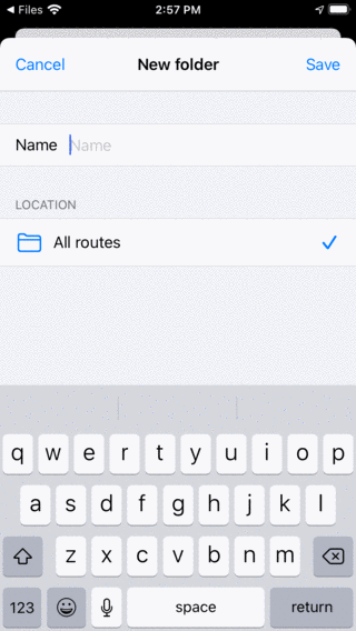 Organizing routes — manual Android