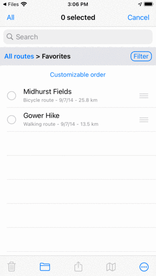 An opened folder Topo GPS