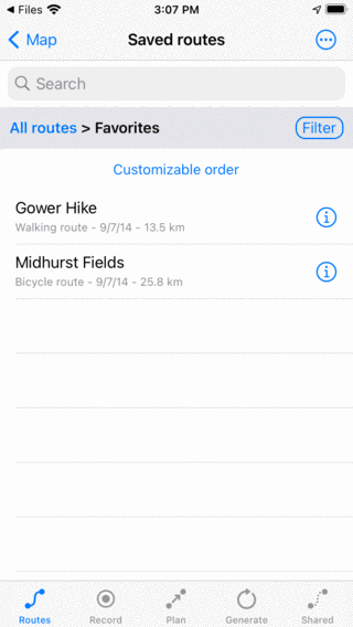 An opened folder Topo GPS