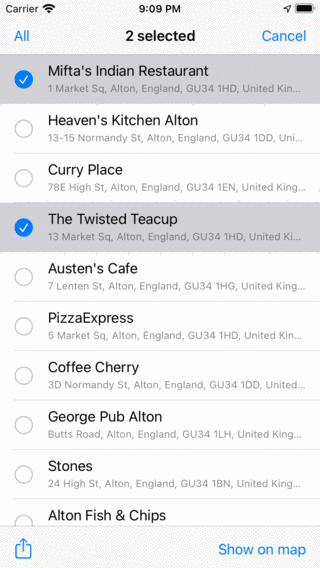 Searching address Topo GPS