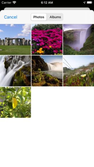 Choosing photo from photo library Topo GPS