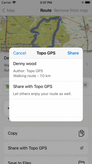 Marsruudi jagamine Topo GPS-iga
