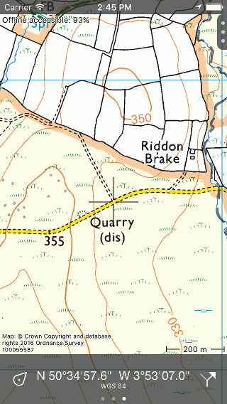 Tableau de bord Topo GPS
