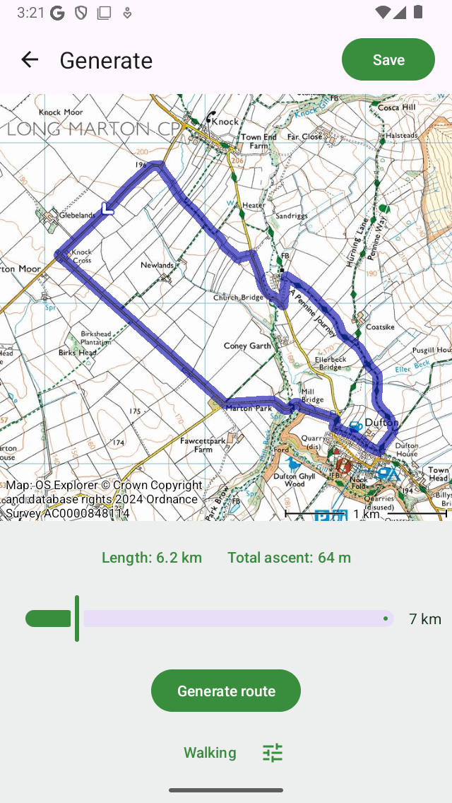 Topo GPS de génération d'itinéraires