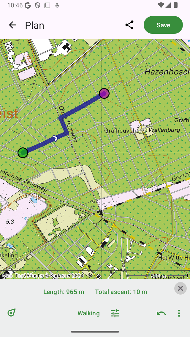 Planificateur d'itinéraire Topo GPS ajoute un point d'itinéraire.