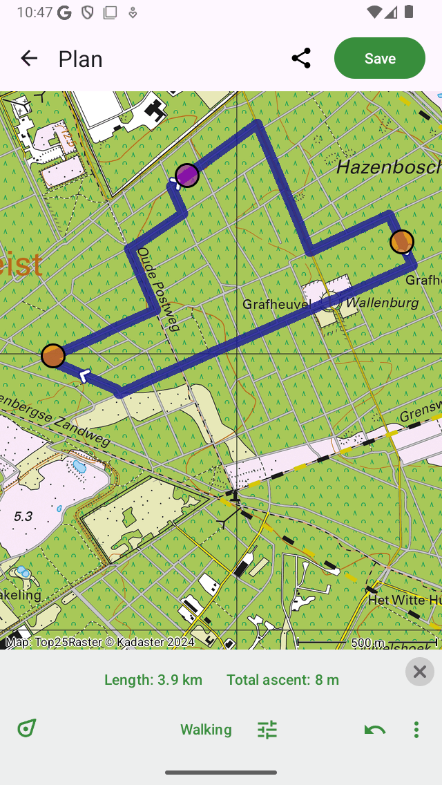Planificateur d'itinéraire Topo GPS routepunt to evoegen.