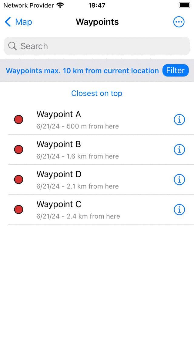 Filtre compatible Waypoint Topo GPS