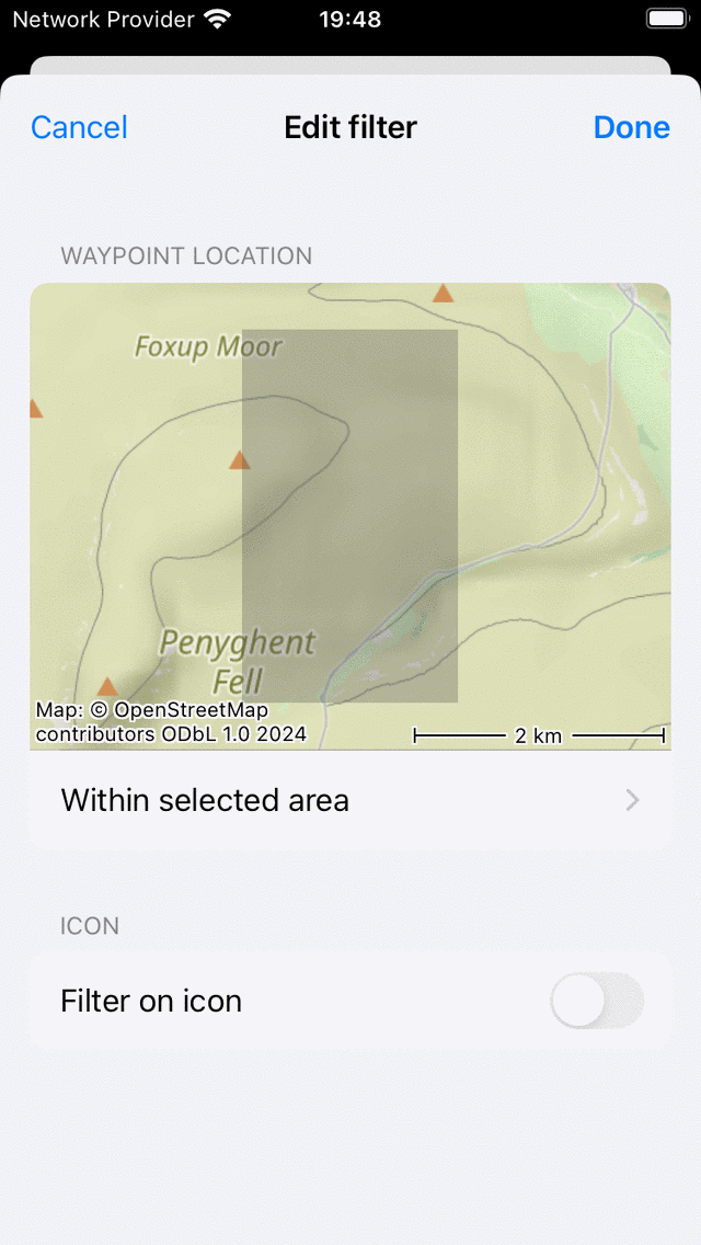 Recherche par point de cheminement Topo GPS