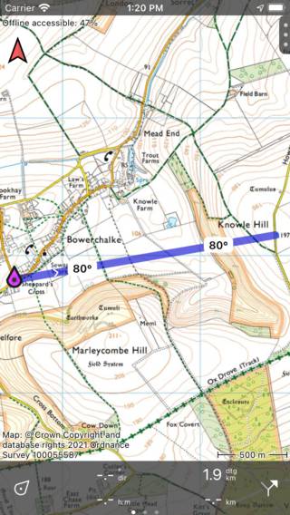 Trovare la direzione della bussola Topo GPS