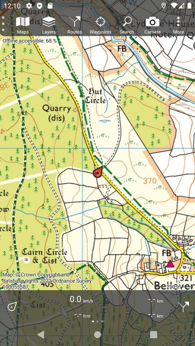 Schermata principale della mappa Gran Bretagna Topo GPS
