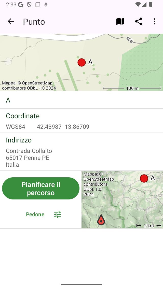 Dettagli waypoint Topo GPS