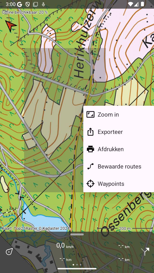 Geselecteerde kaart Topo GPS