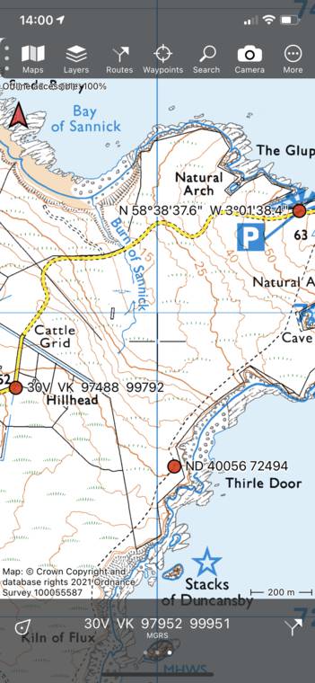 Coördinaten scannen Topo GPS