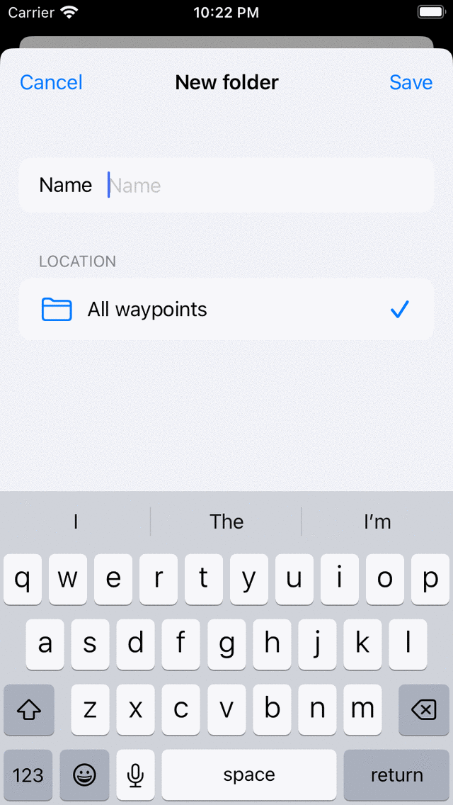 Nieuwe waypoint map Topo GPS