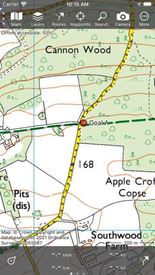 Waypoint toegevoegd aan kaart Topo GPS