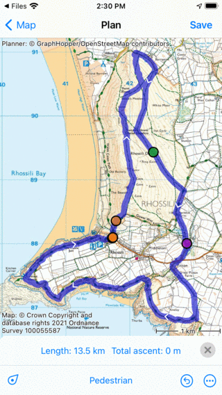 Zamenjava poti Topo GPS