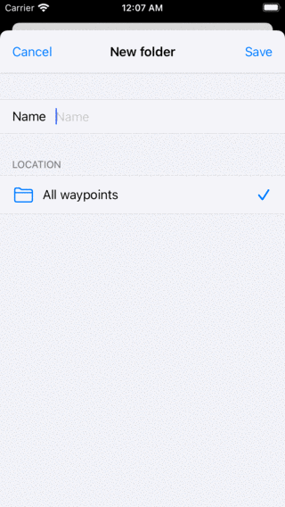 Ny waypoint-mapp Topo GPS