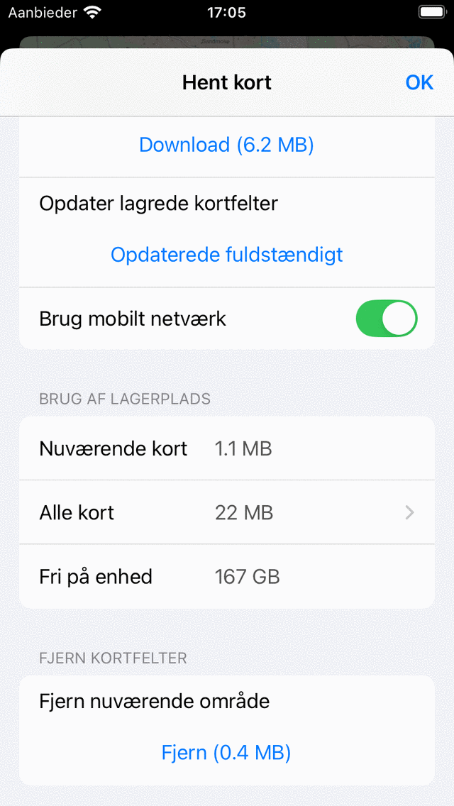 Making kort offline tilgængelig Topo GPS