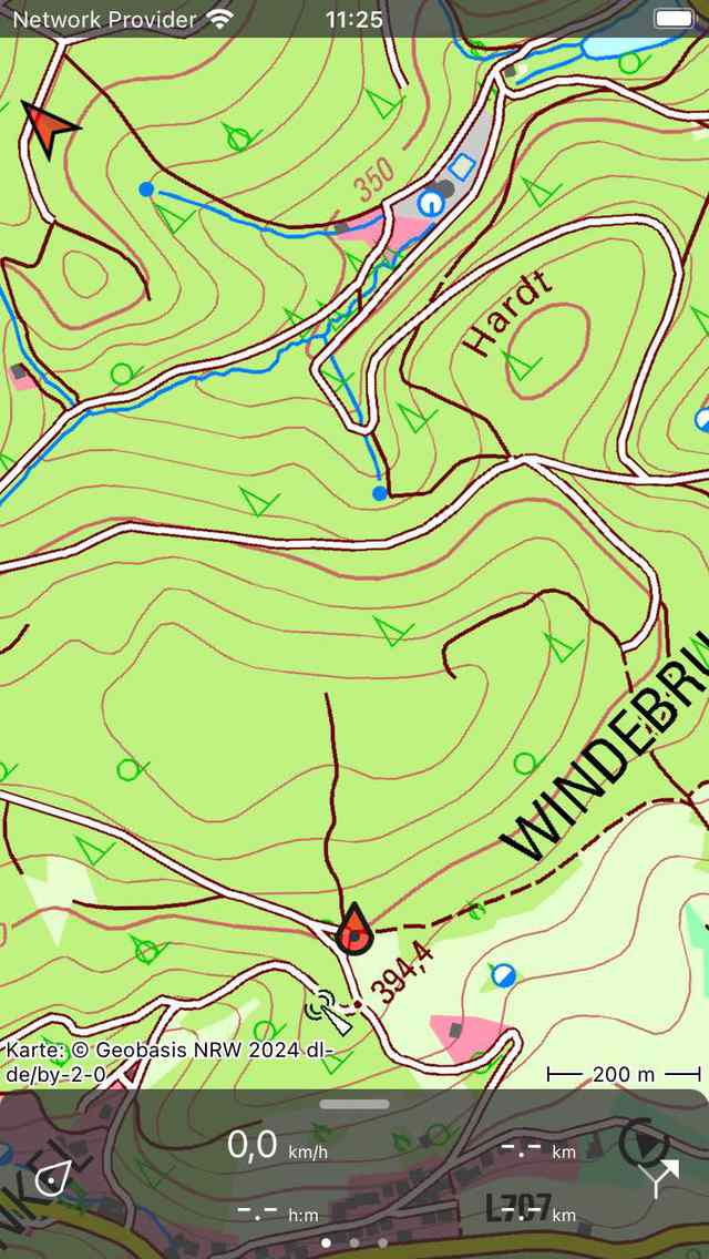 Gedrehte Karte Topo GPS