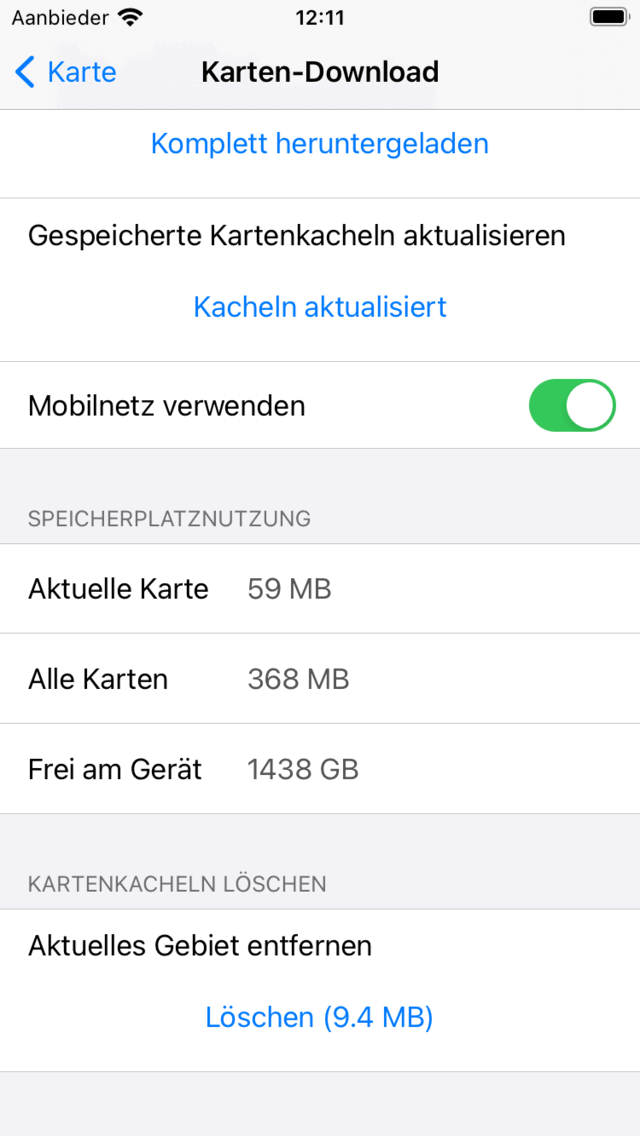 Karte offline verfügbar machen Topo GPS