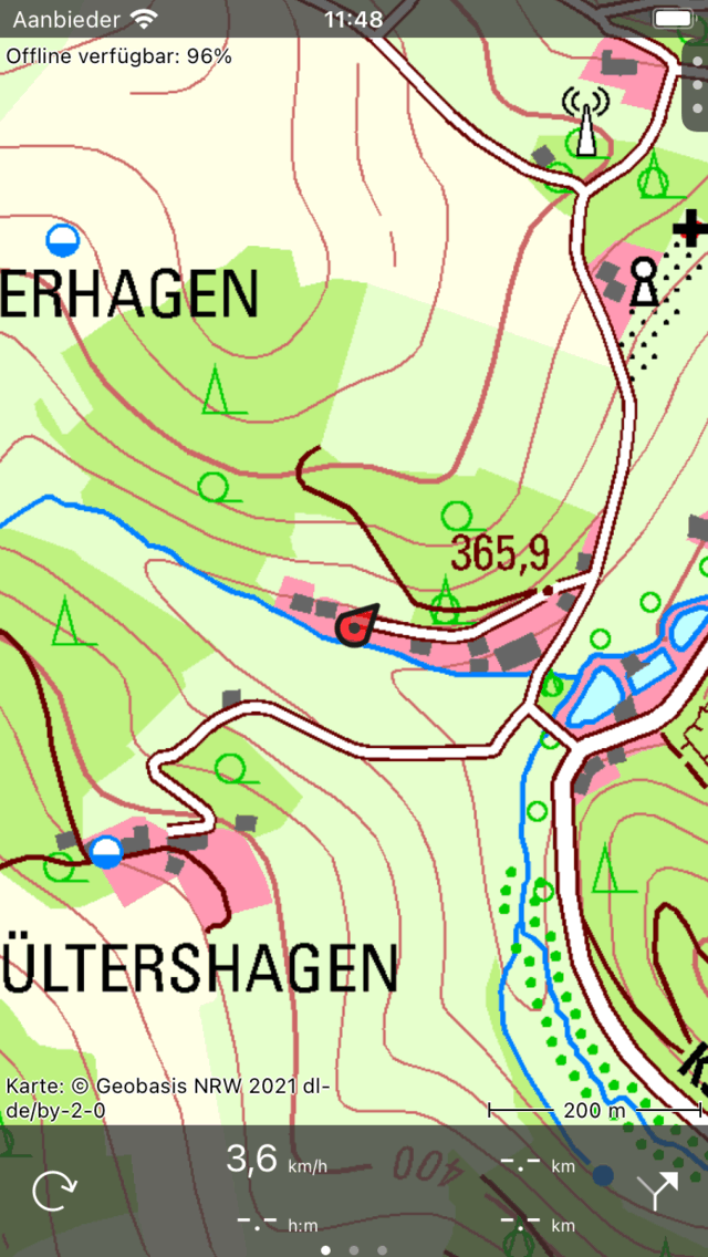 Zentrierte Karte Topo GPS