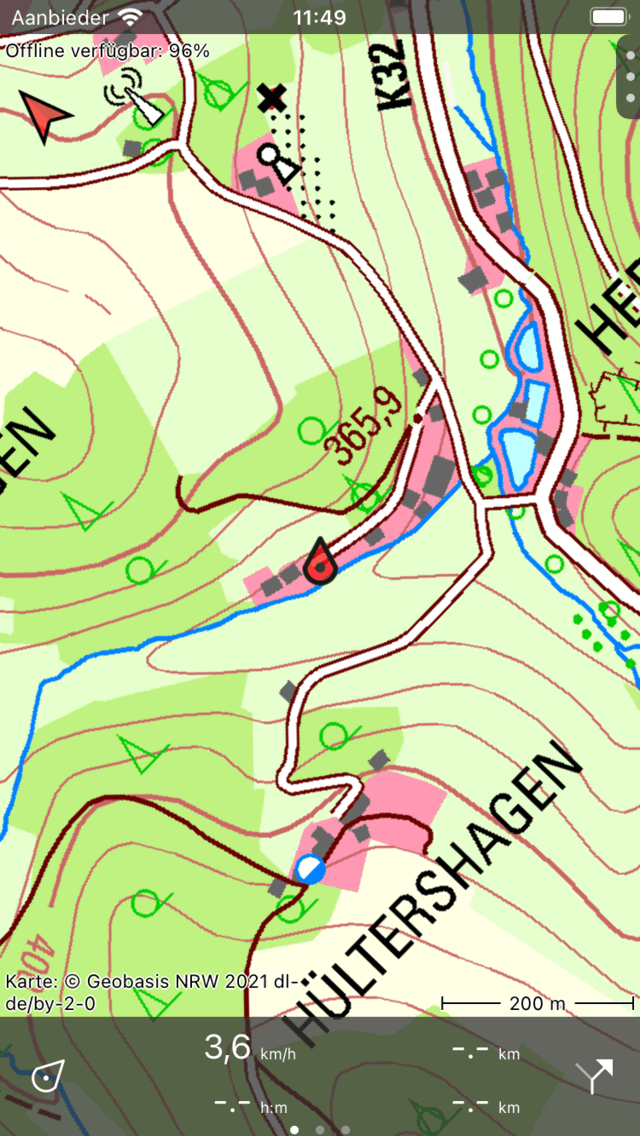 Gedrehte Karte Topo GPS