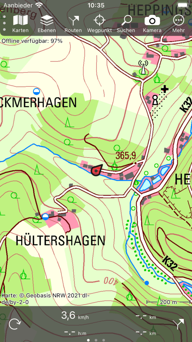 Menü Topo GPS