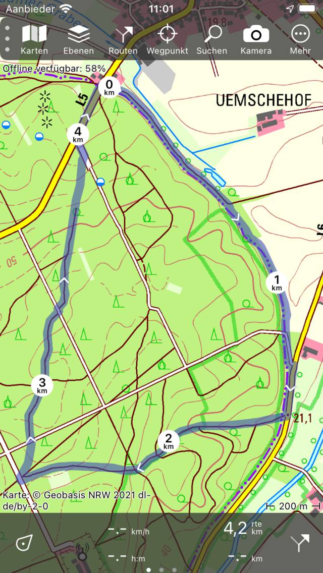 Laden der Route Topo GPS