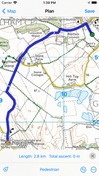 Επεξεργασία διαδρομής κομμάτι Topo GPS