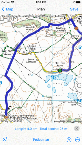 Επέκταση διαδρομής Topo GPS