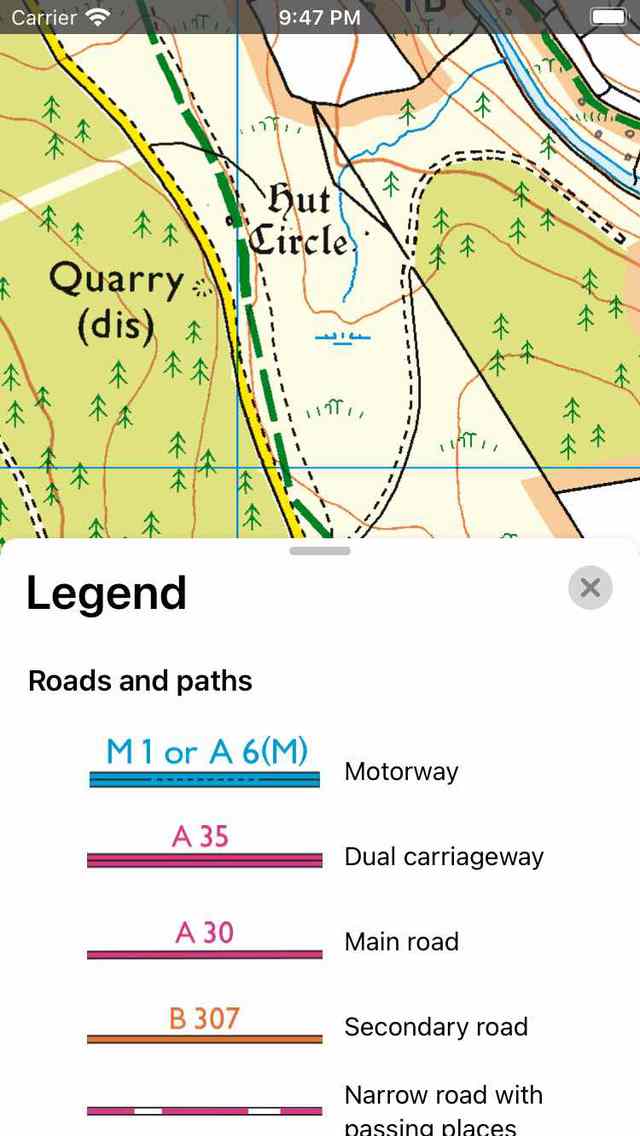 Udråbstegn amatør Overlevelse Map legend — Topo GPS manual iOS
