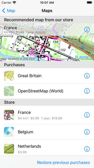 Map screen Topo GPS