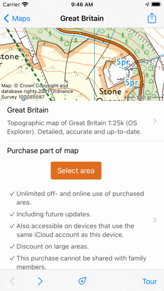 Map information Great Britain Topo GPS