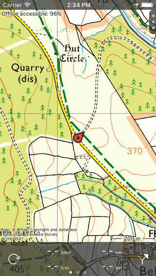 Centrered map Topo GPS