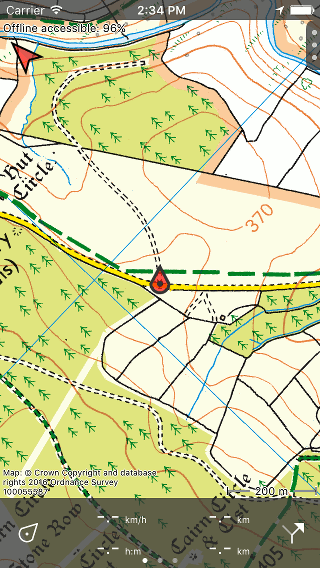 Rotated map Topo GPS
