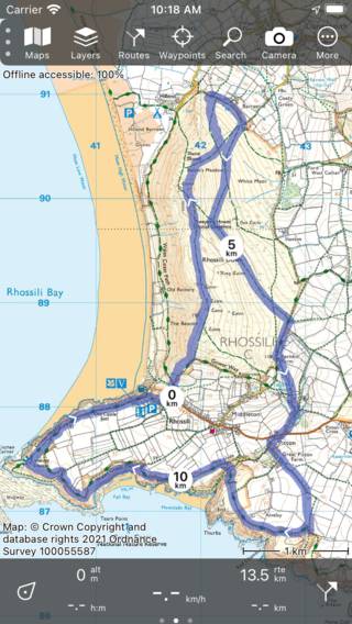 Loading route Topo GPS