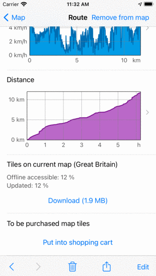 Downloading map tiles of a route Topo GPS