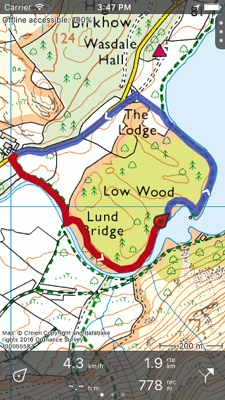 Pausing route recording Topo GPS