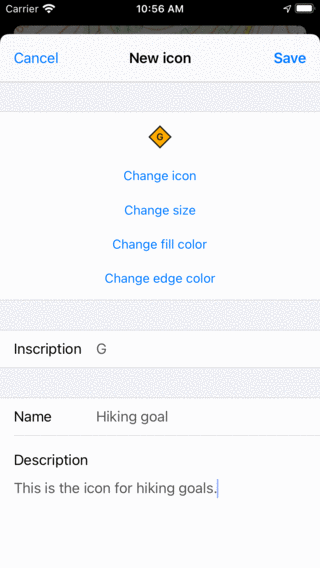 New waypoint icon creation Topo GPS