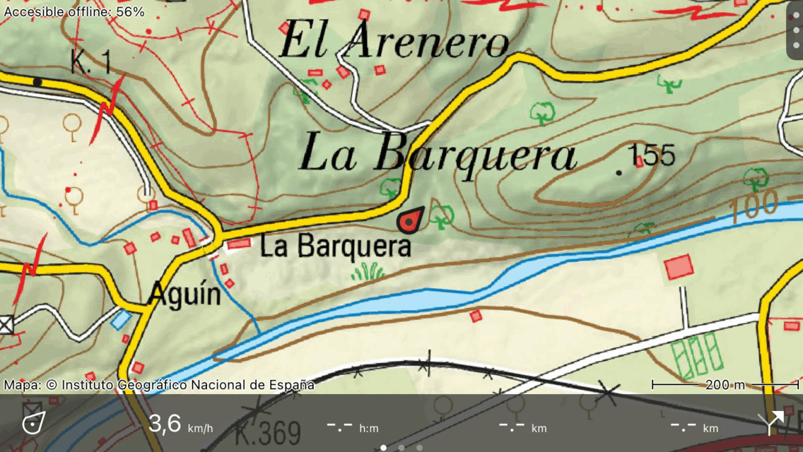 Orientación de pantalla horizontal Topo GPS