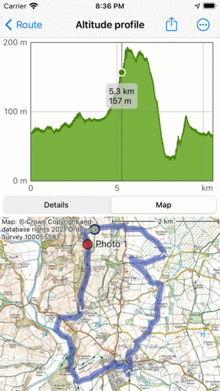 Perfil de altitud Topo GPS