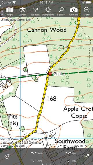 Waypoint añadido al mapa Topo GPS