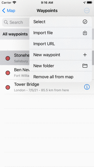 Waypoints eliminan todo del mapa Topo GPS