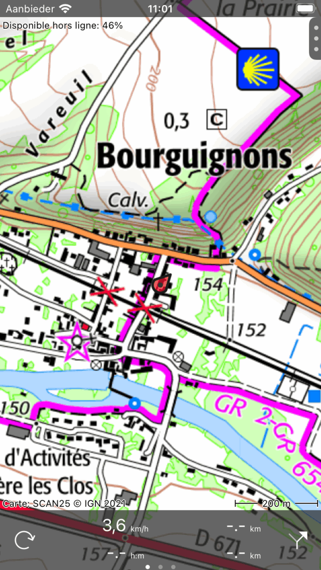 Menu fermé Topo GPS