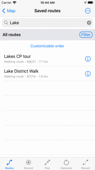 Recherche d'itinéraire Topo GPS