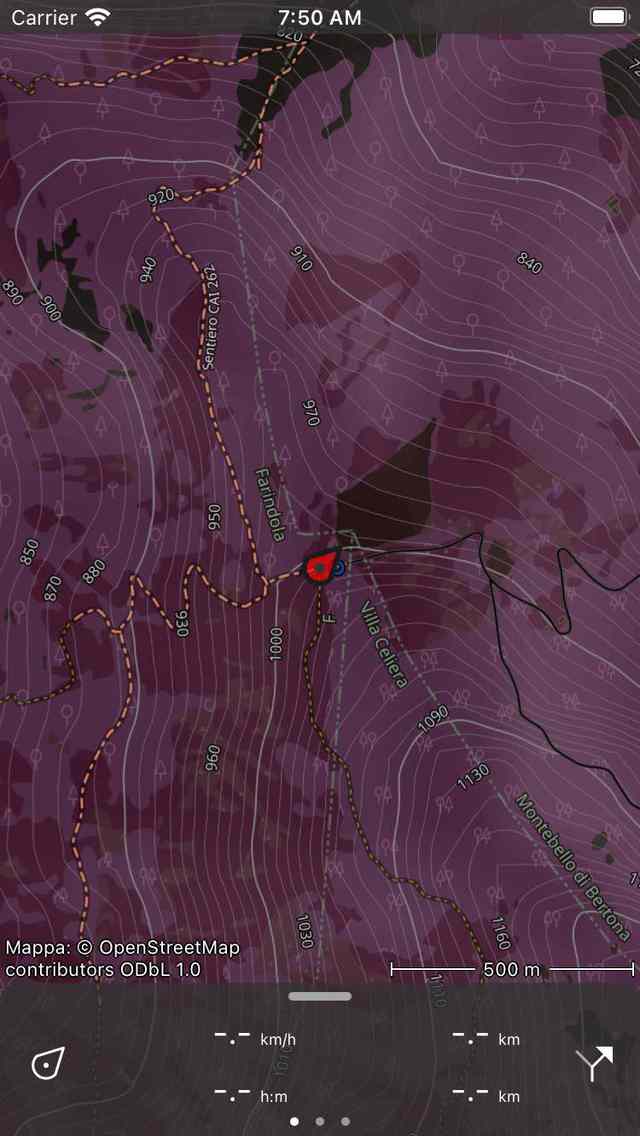 Mappa scura Topo GPS