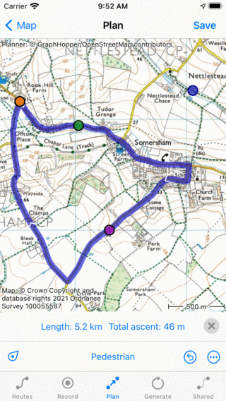 Routeplanner Topo GPS routepunt invoegen.